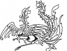 凤凰凤纹图案鸟类装饰图案矢量素材CDR格式0065