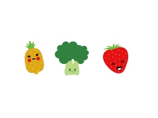 卡通菠萝水果菠萝草莓青菜卡通表情