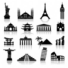 世界建筑世界著名建筑插画
