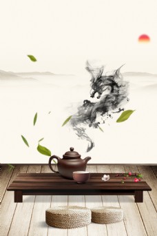 中文模板中国风茶叶文化海报背景设计模板