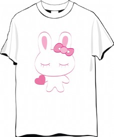 粉色兔子T恤素材