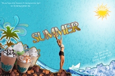 夏季时尚之冰激淋海报PSD分层素材