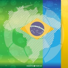 足球和巴西国旗