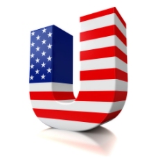 美国国旗图案字母U