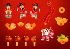 中国新年中国传统新年用品元素