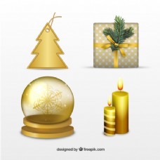 黄金圣诞装饰