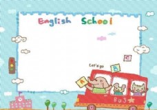 英语学习动物漫画矢量EPS10