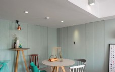 清代现代时尚清新客厅淡绿色背景墙室内装修图