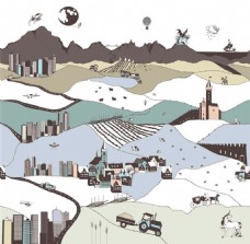 日式风格雪景壁纸图案