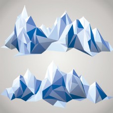 多边形拼接冰山矢量素材