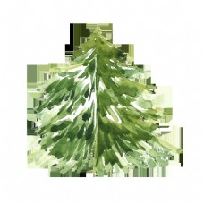 彩绘卡通圣诞树png透明素材