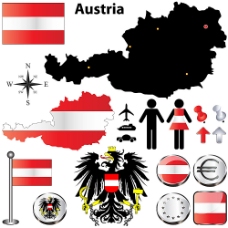 奥地利国旗地图
