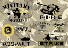 印花素材军事系列创意印花图案设计