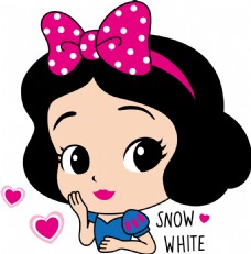 矢量卡通小公主小女孩snowwhite