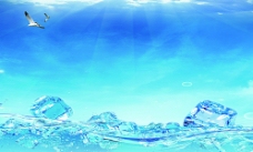 夏日冰块清凉广告冰山背景图片