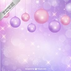 紫色背景和圣诞装饰品