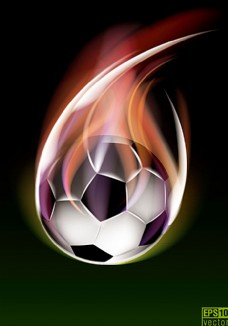创意画册创意火焰足球背景矢量素材图片