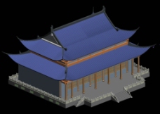 古建筑 寺庙 模型图片
