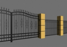 铁艺大门围栏3D模型图片
