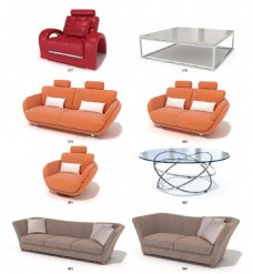 精美沙发椅子茶几max模型（带材质贴图）