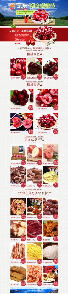 京东水果苹果樱桃海味零食首页模板