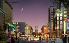 商业广场夜景图片