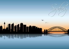房地产背景悉尼城市剪影图片