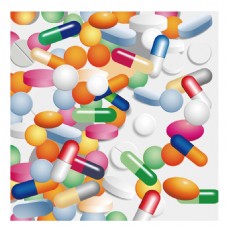 医疗药品彩色矢量医疗用品药片胶囊图片