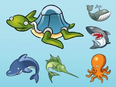 卡通海洋动物素材包