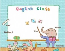 英语学习动物漫画矢量EPS26