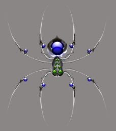 宝石蓝银饰蜘蛛平面设计素材