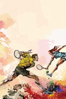激情网球运动背景