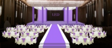紫色LED婚礼舞台场景效果图