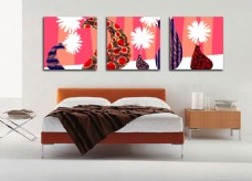 卧室现代风花朵装饰画