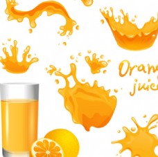 动感水果橙汁水果杯子动感飞溅图片