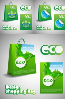 手提袋包装ECO绿色环保纸袋包装设计图片