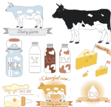 卡通奶牛牛奶图片