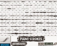 墨痕150种超级油漆水墨划痕样式PS笔刷下载