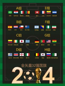国足世界杯32强分组海报矢量素材