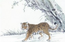 老虎十二生肖中国画0013