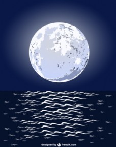 月光下的海洋
