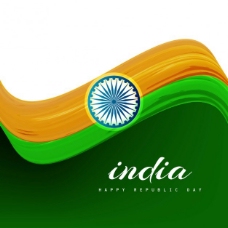美国美丽的波浪型印度国旗