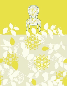黄色背景花纹背景设计