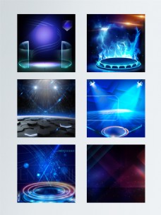 星空舞台背景蓝色梦幻科技主题背景
