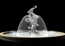 喷泉设计海豚雕塑喷泉3D模型图片