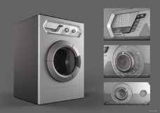 金属感简约洗衣机设计