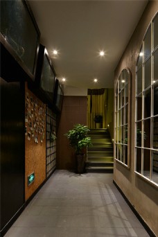 中式沉稳低调客厅走廊壁灯室内装修效果图