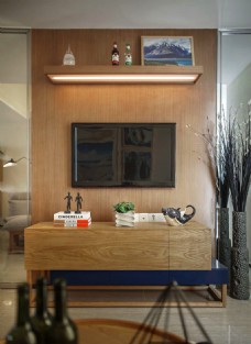 现代室内现代时尚客厅浅褐色木制电视柜室内装修图