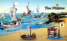 淘宝海报淘宝海盗船玩具海报图片