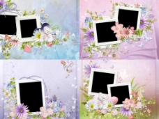 小清新风格花卉边框QP照片模板